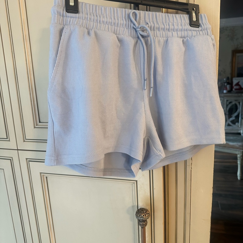 Blue High Waist Shorts with Comfortable Fit (105)